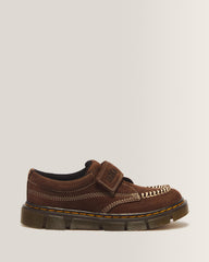 Junior Raffe Strap Tumbled Nubuck Strap Shoes - Dark Brown