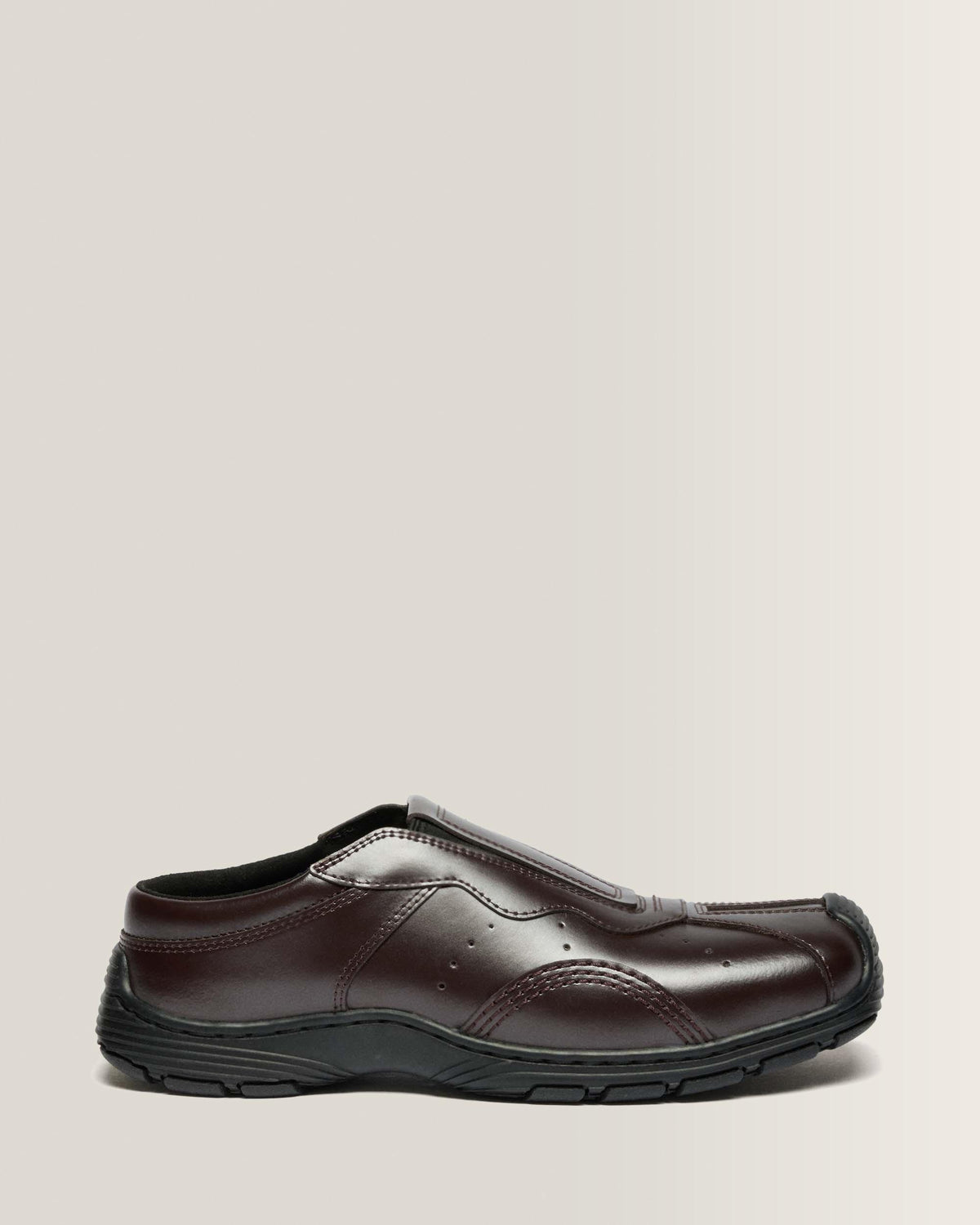 Aurix Satin Finish Leather Mules - OXBLOOD