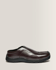 Aurix Satin Finish Leather Mules - OXBLOOD