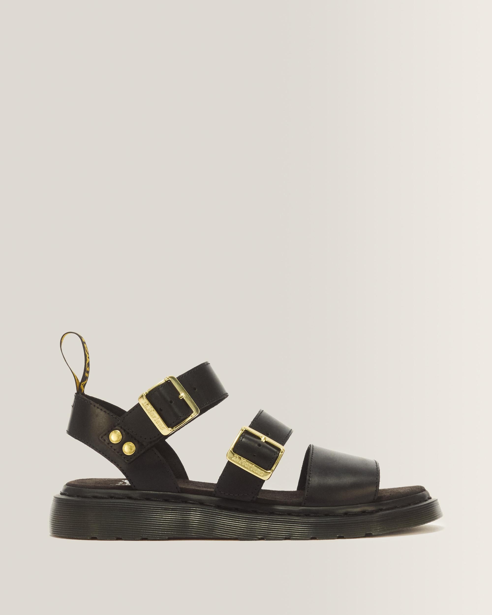 Gryphon Atlas Leather Gladiator Sandals - BLACK ATLAS