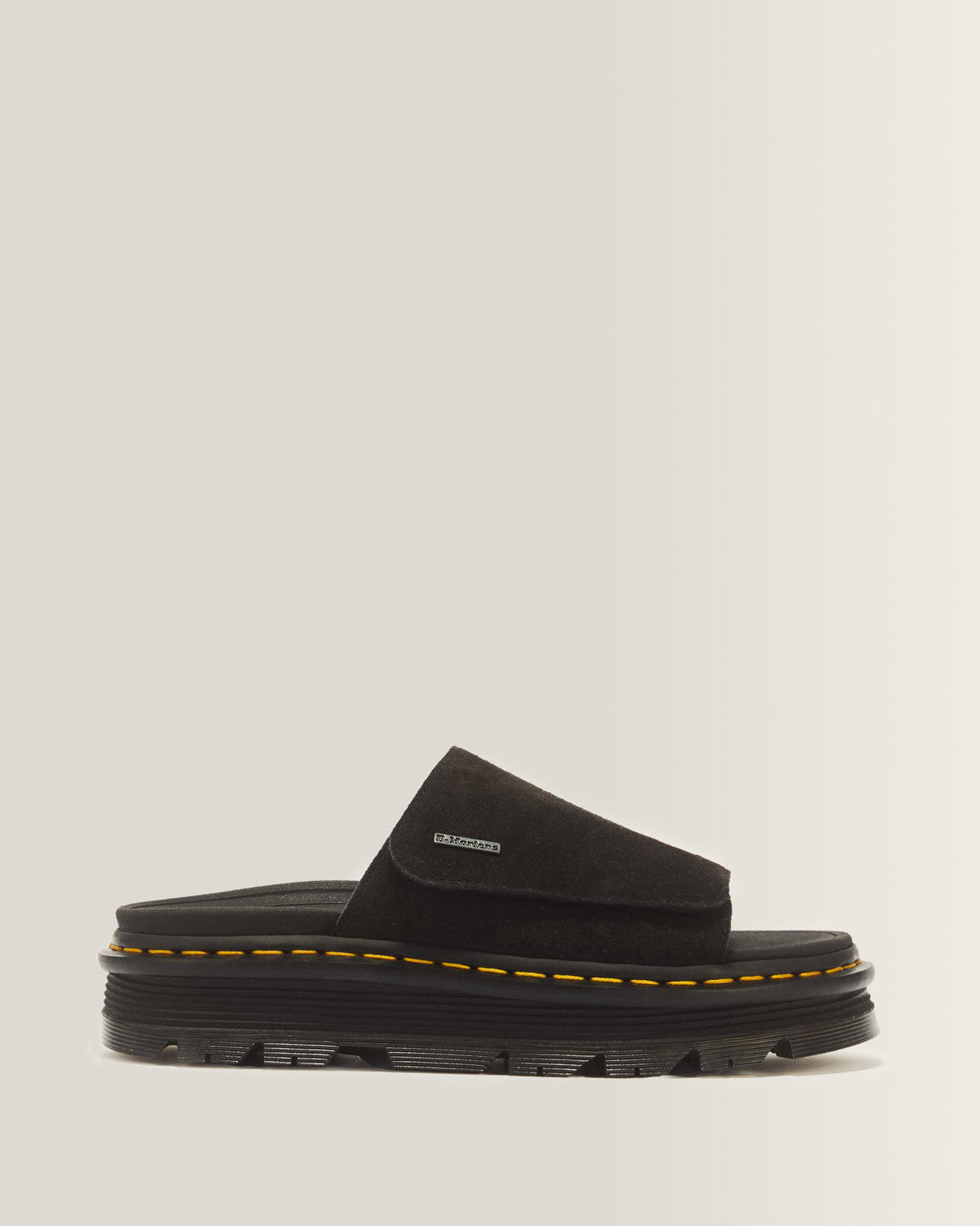 Zebzag Suede Platform Slides - Black