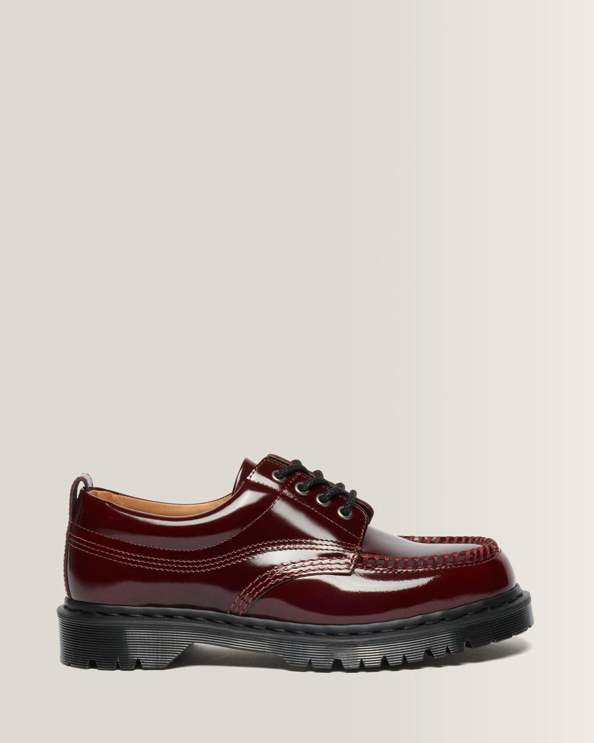 Lowell Lacquered Moc Toe Shoes - Cherry Red