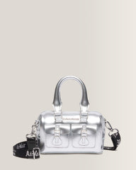 Mini Top Handle Bag Bag Silver Metallic Patent Lamper - Silver Metallic