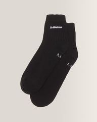 Short Athletic Logo Organic Cotton Blend Socks - Black