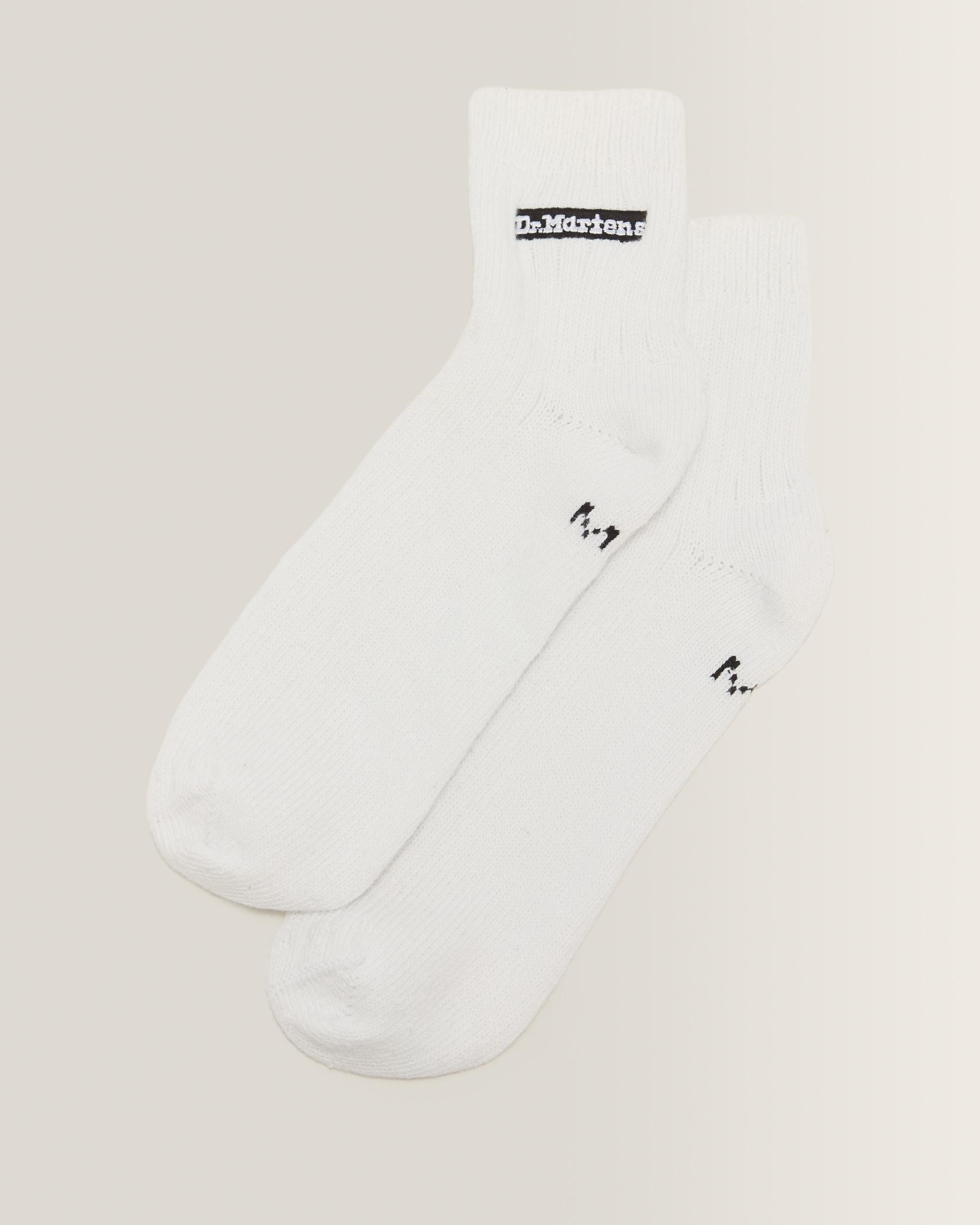 Short Athletic Logo Organic Cotton Blend Socks - White