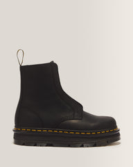 Zebzag Laceless Slip On Leather Boots - Black