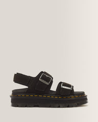Zebzag Suede Platform Sandals - Black