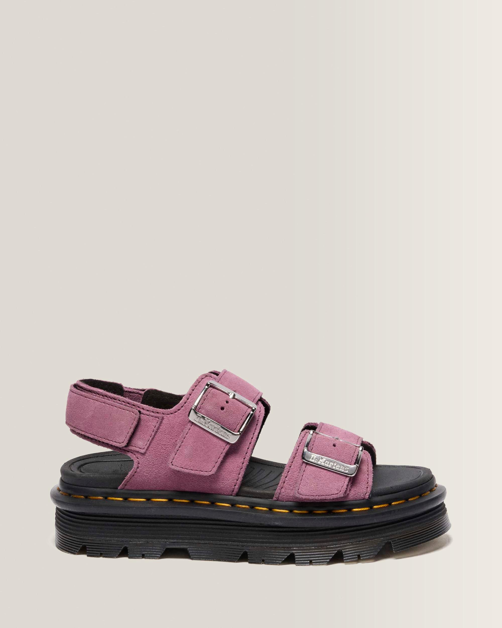 Zebzag Suede Platform Sandals - Muted Purple