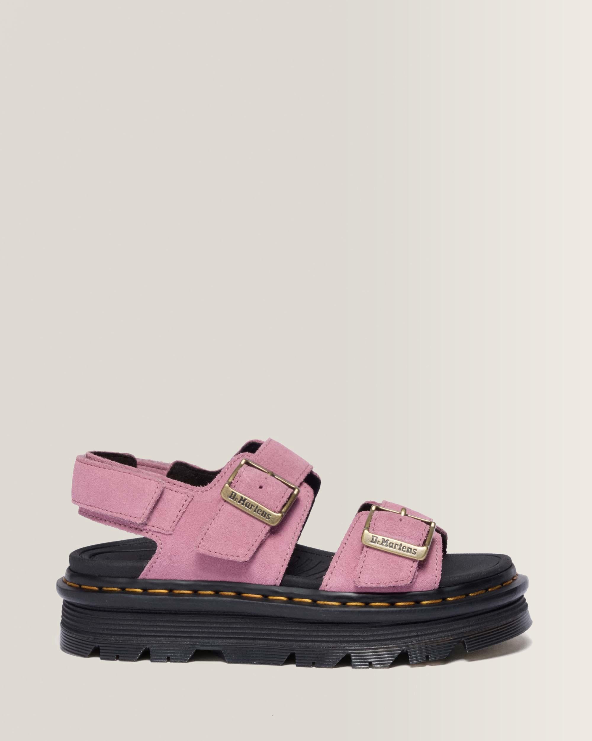 Zebzag Suede Platform Sandals - Dusty Rose