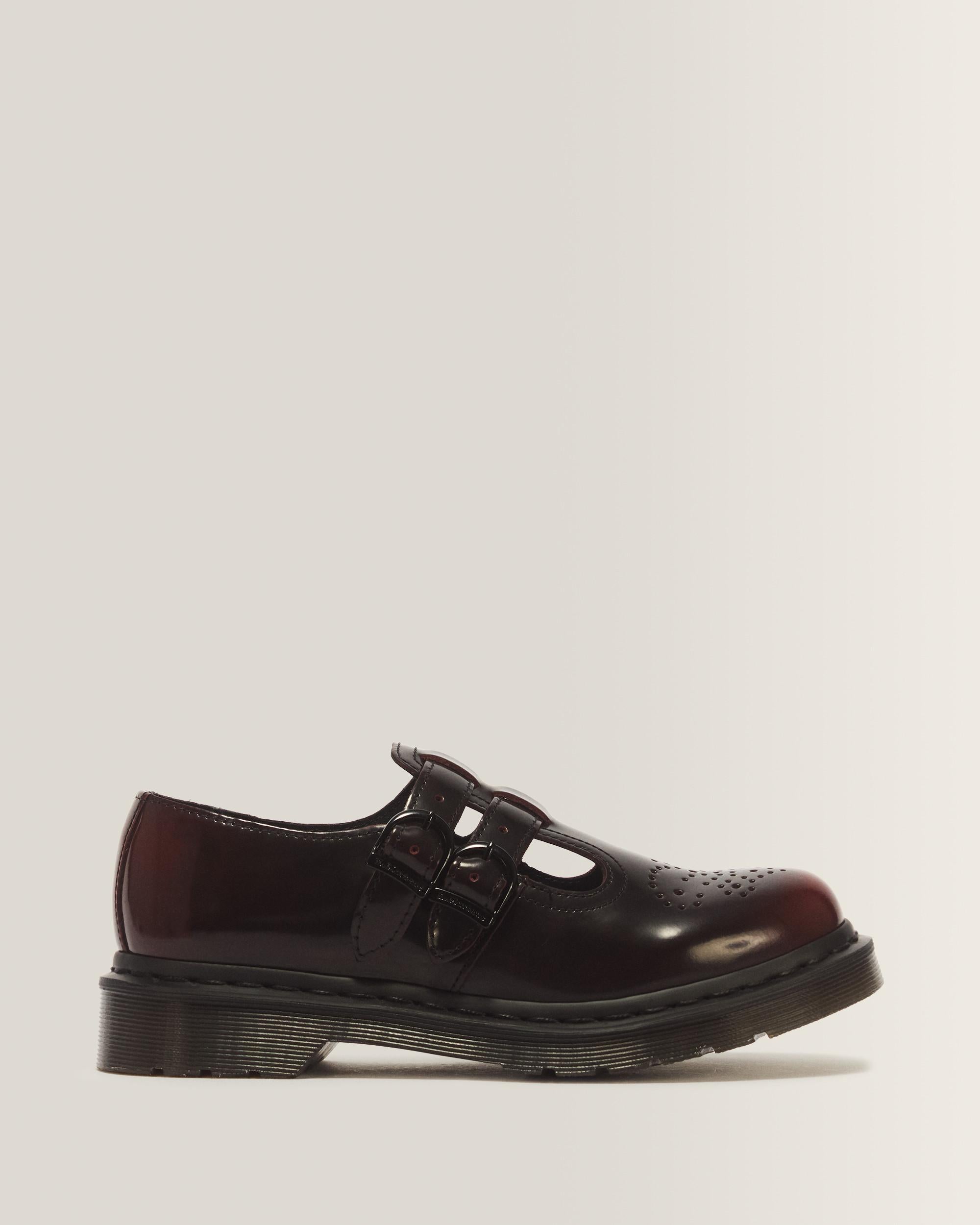 8065 Arcadia Rub Off Leather Mary Jane Shoes - Cherry Red Arcadia