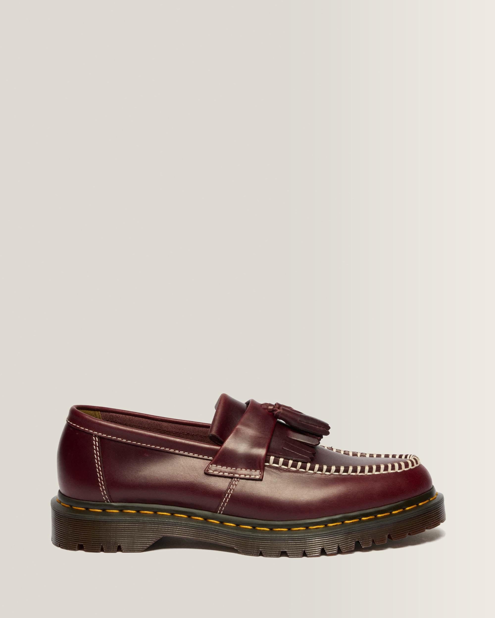 Adrian Orleans Leather Tassel Loafers - CHERRY RED