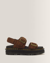Zebzag Nubuck Platform Sandals - Sepia Brown