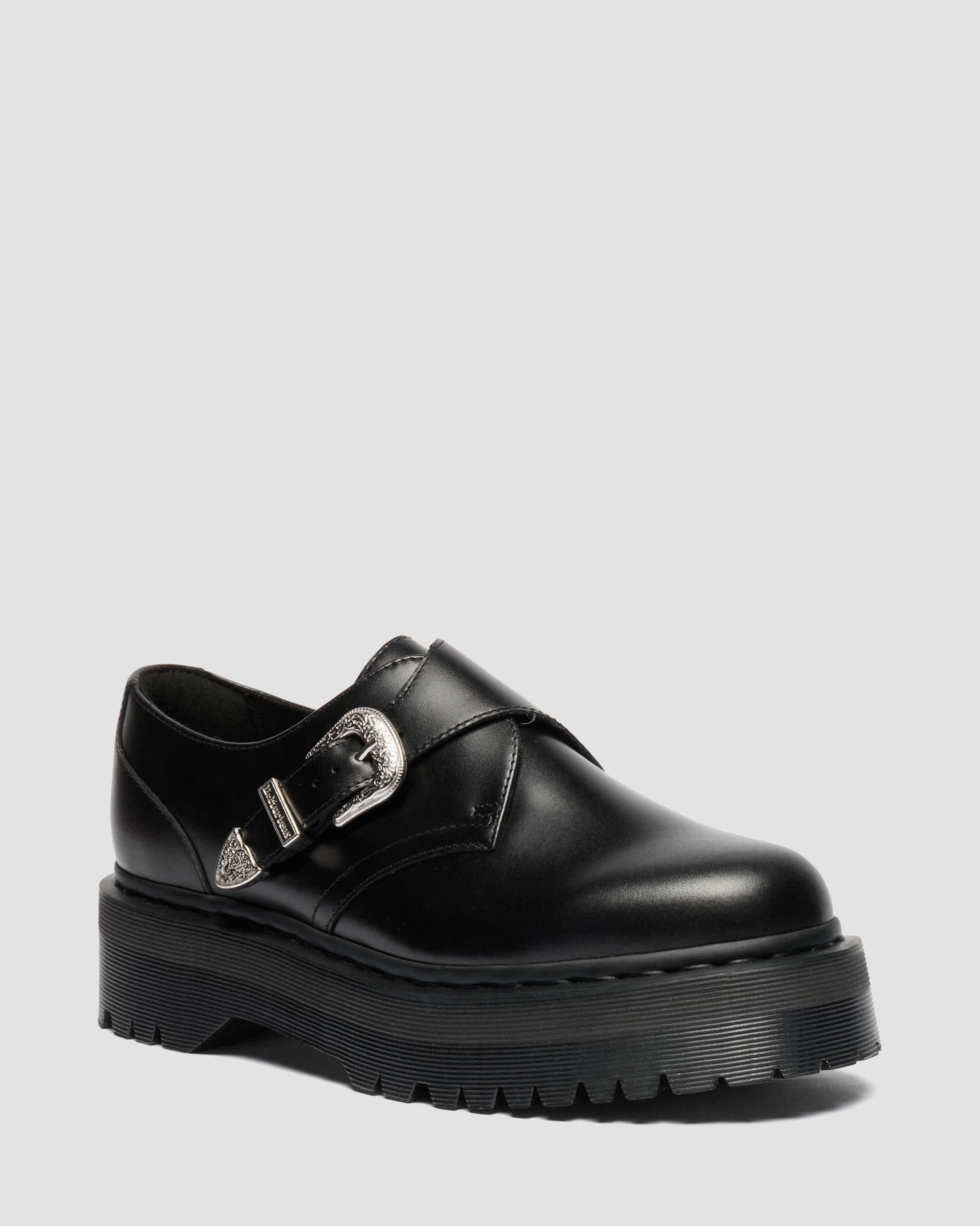 Retro Monk Quad Tumble Leather Strap Shoes - Mid Grey+Dusty Rose