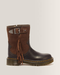 Genaya Desert Rodeo Junior Leather & Suede Rigger Boots - DARK BROWN