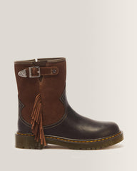 Genaya Desert Rodeo Y Leather & Suede Rigger Boots - DARK BROWN