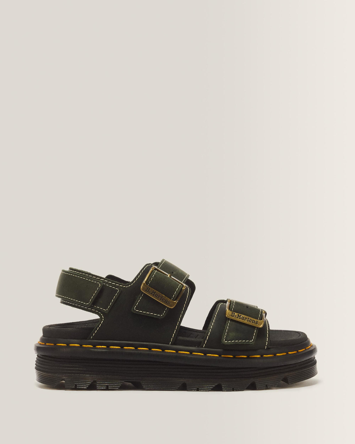 Zebzag Crazy Horse Leather Sandals - DMS GREEN