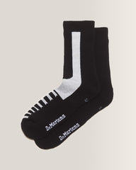Double Doc Cotton Blend Socks - Black+White