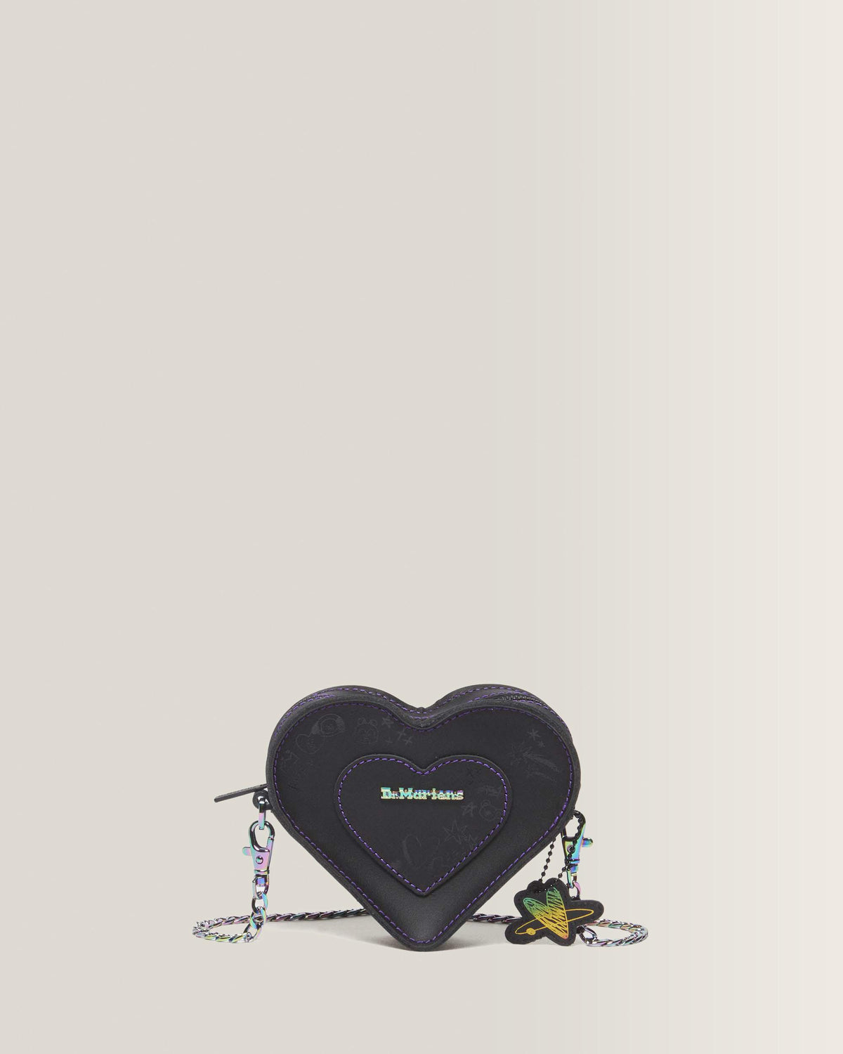 BT21 Mini Heart Shaped Leather Bag - Black